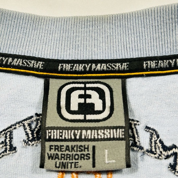 Y2K 2000s Freaky Massive Streetwear Denim Graphic T Shirt - Picture 9 of 10